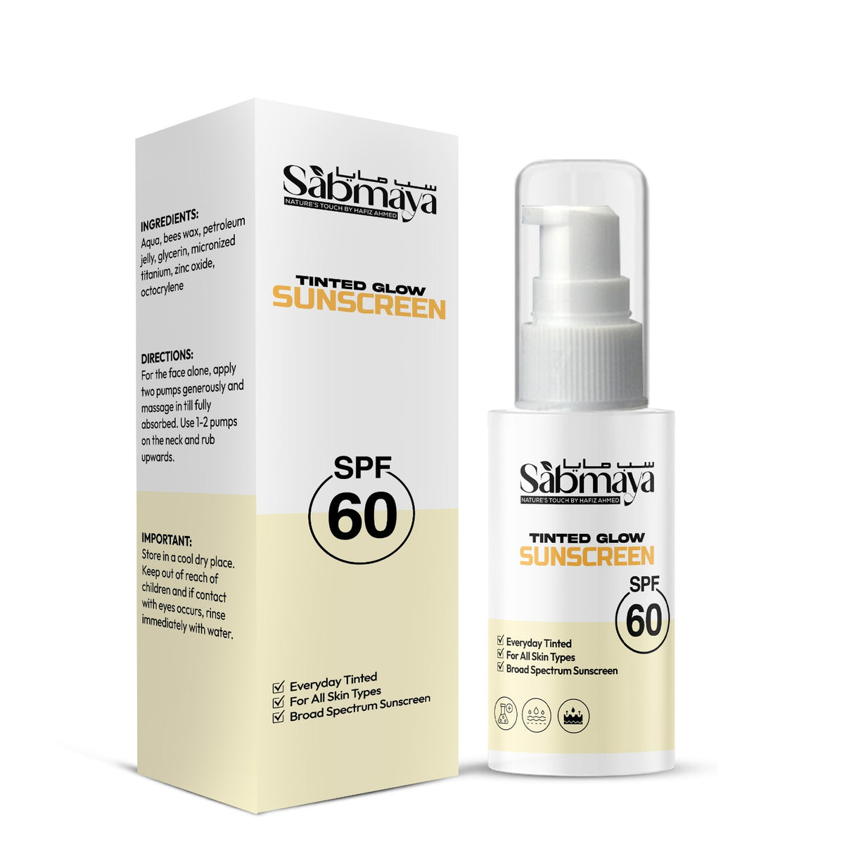 Glow SPF - Tinted Sunscreen Broad Spectrum Sunscreen, SPF 60, Ideal for all Skin Types